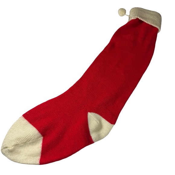 VTG HUGE Christmas Stocking Dept 56 40 In ! Red Knit NOEL Santa Sock St Nick 80s - Picture 4 of 8